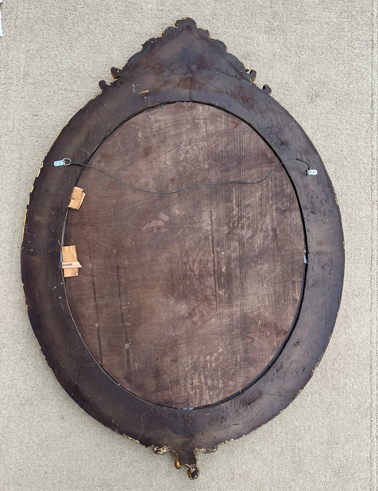 Large Rococo Style Gilded Oval Mirror - 12
