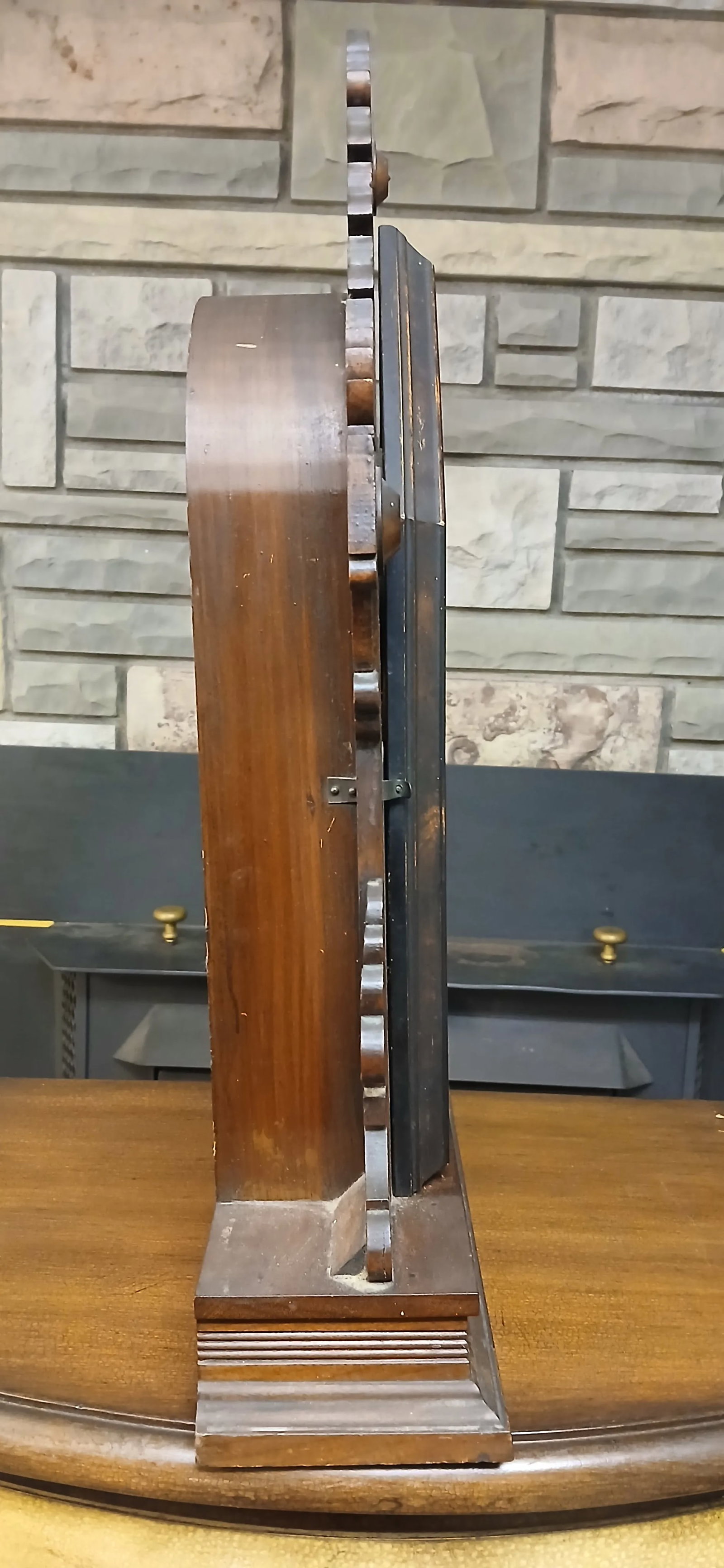 Antique Victorian Gingerbread Mantel Clock - Ornate Wooden Design - 11