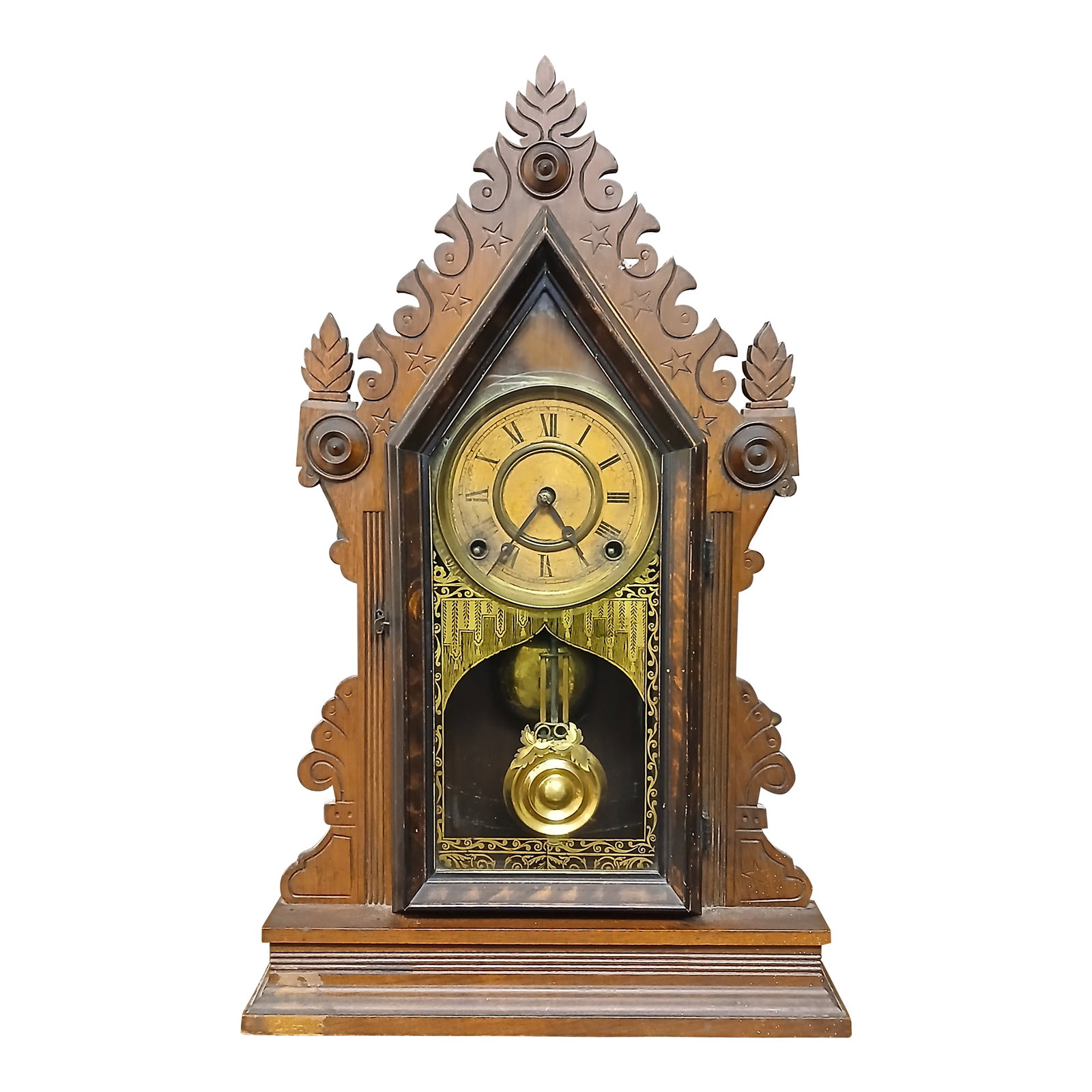 Antique Victorian Gingerbread Mantel Clock - Ornate Wooden Design (1 of 12)