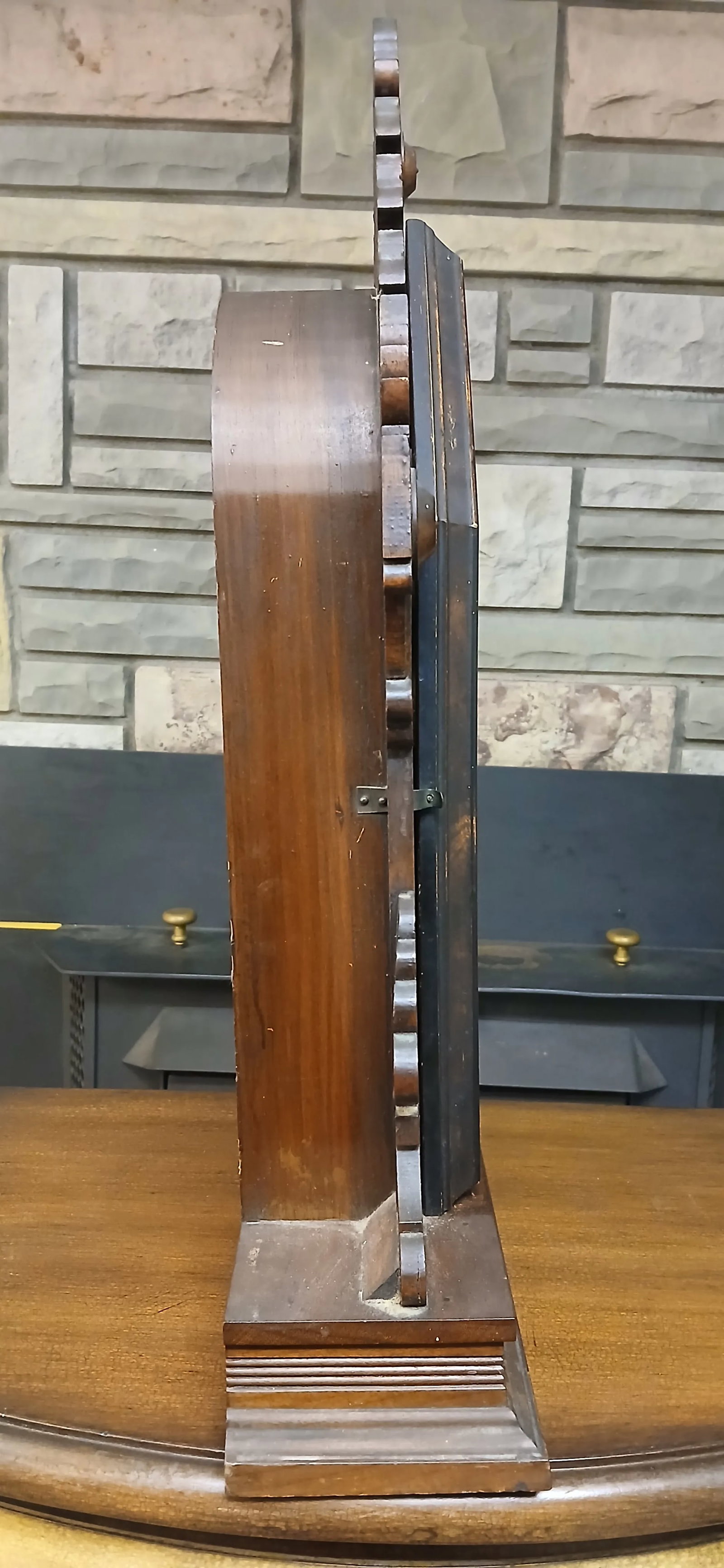 Antique Victorian Gingerbread Mantel Clock - Ornate Wooden Design - 8