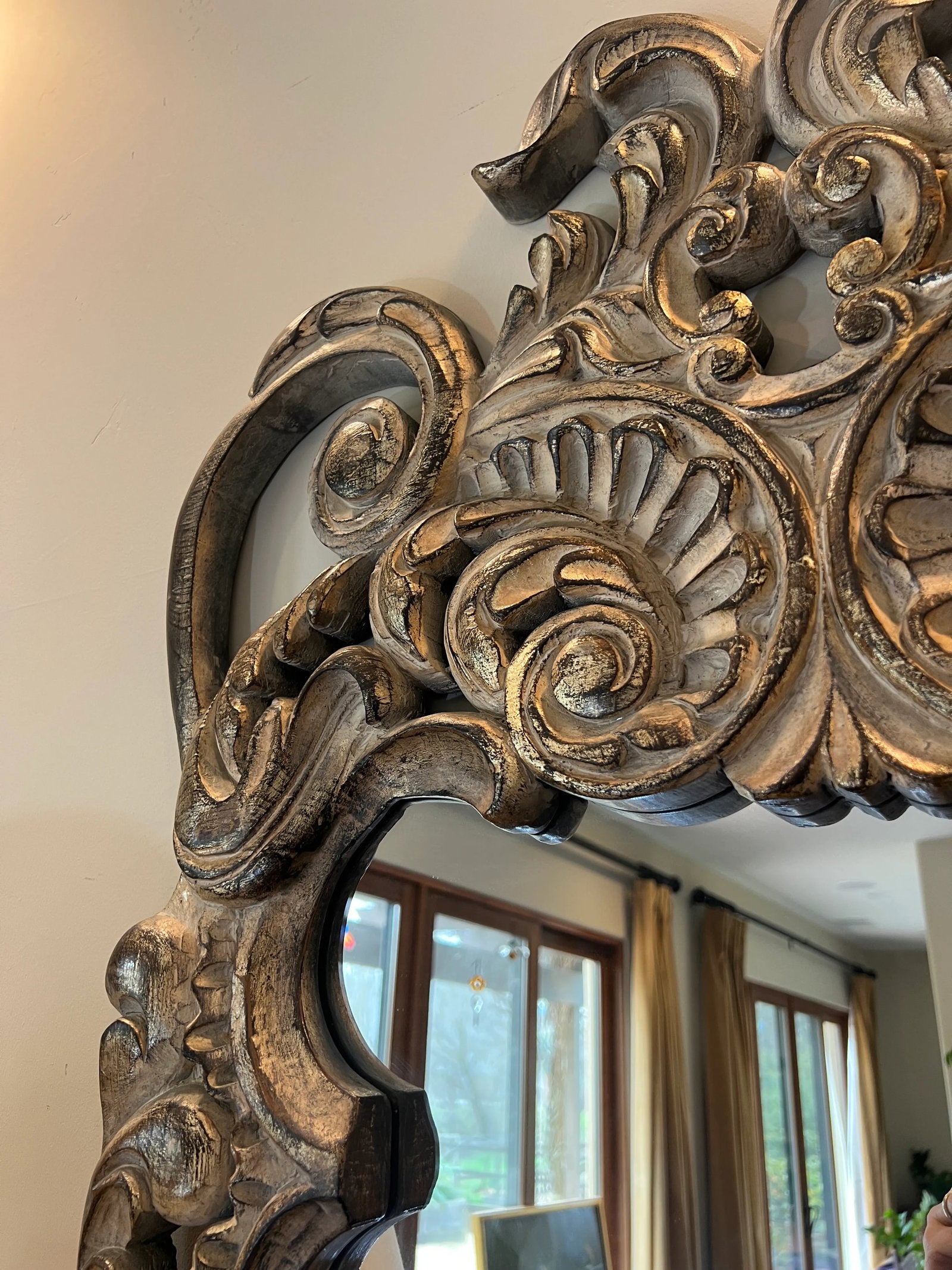 Spanish Rococo Carved Mirror, Late 20th Century - 4