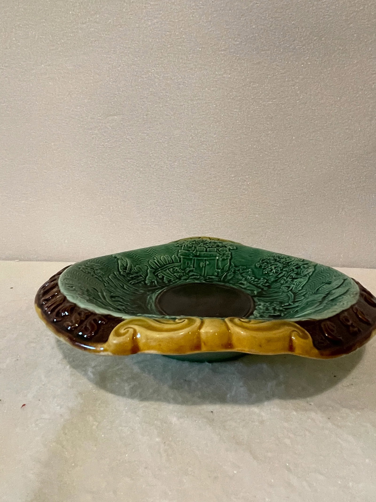 Antique Majolica Bread Basket - 3