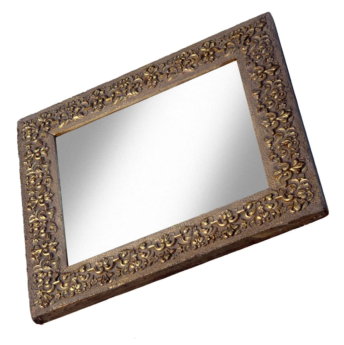 Early 20th Century Arts & Crafts Flat Gessoed Wood Mirror - 4