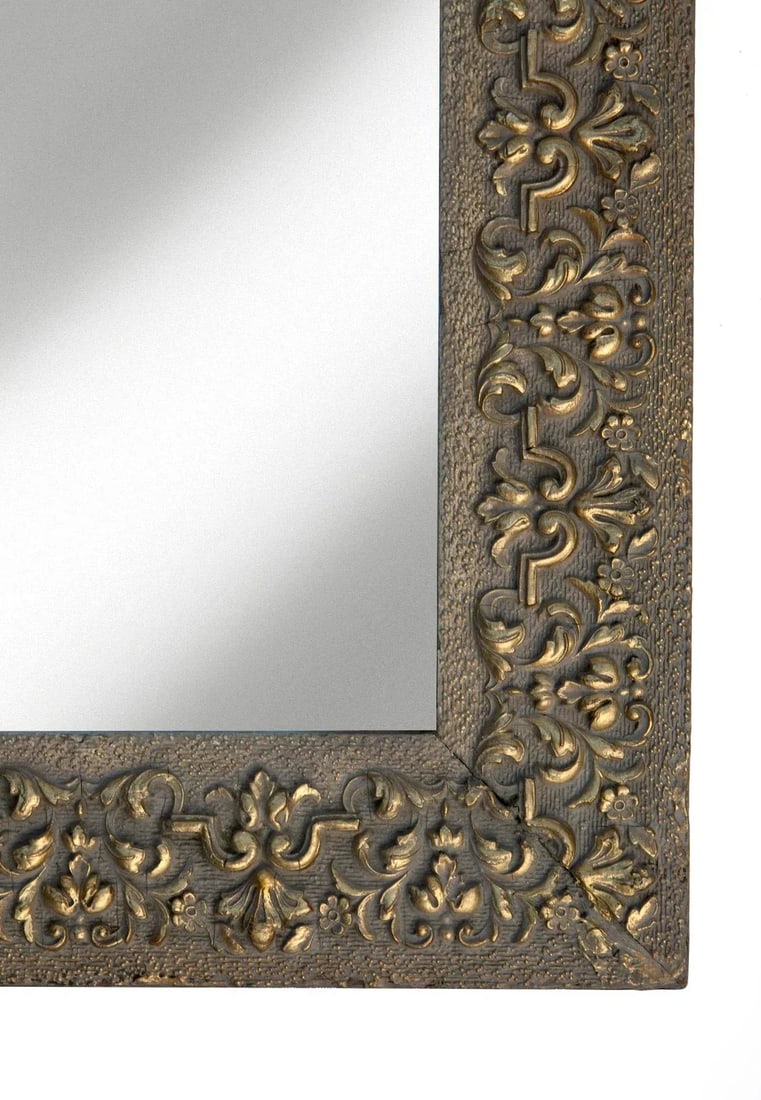 Early 20th Century Arts & Crafts Flat Gessoed Wood Mirror - 5