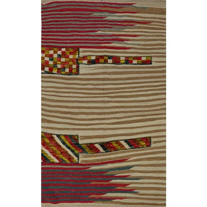 Handwoven Scandinavaian Style Persian Kilim Area Rug - 4' * 6'9'' - 10