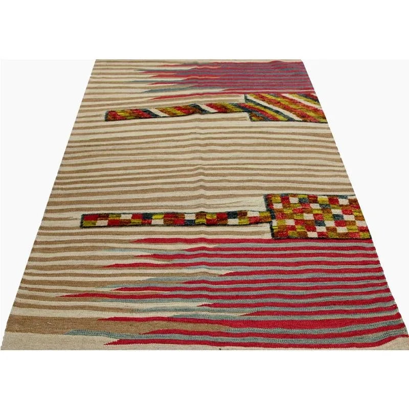 Handwoven Scandinavaian Style Persian Kilim Area Rug - 4' * 6'9'' - 2