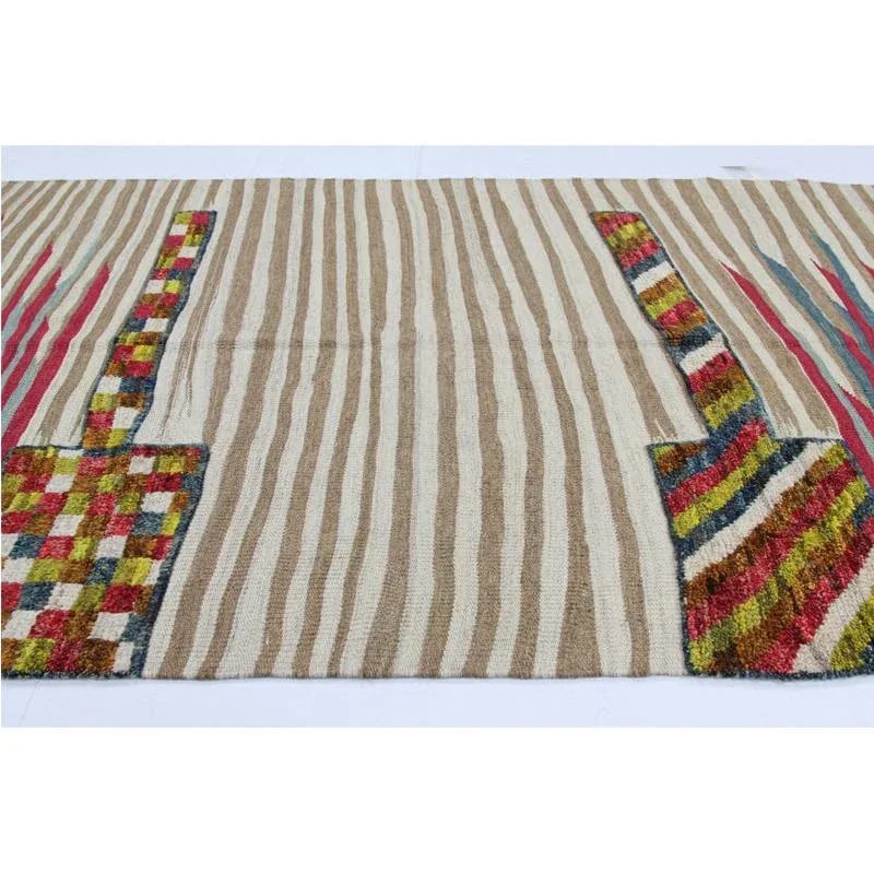 Handwoven Scandinavaian Style Persian Kilim Area Rug - 4' * 6'9'' - 7