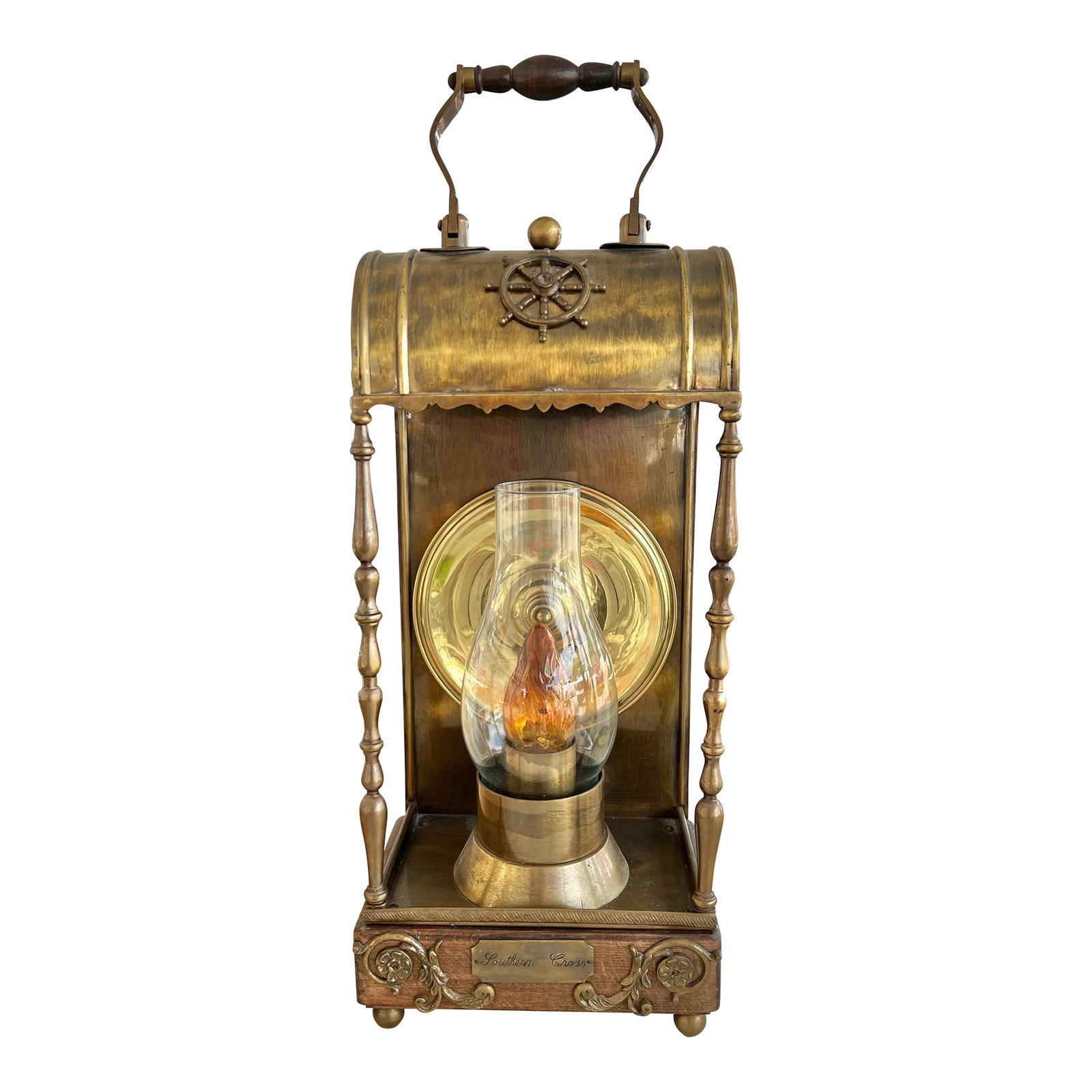 Mid 20th Century Brass Nautical Lantern Lamp (1 of 8)