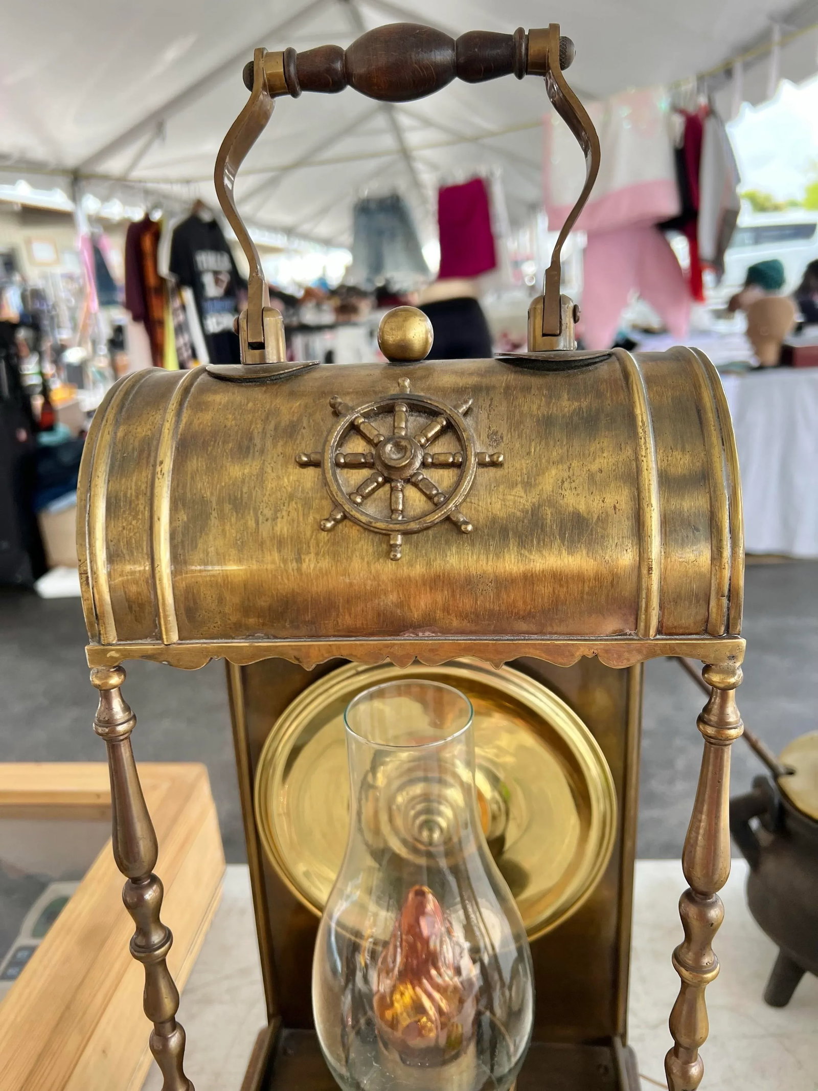 Mid 20th Century Brass Nautical Lantern Lamp - 7
