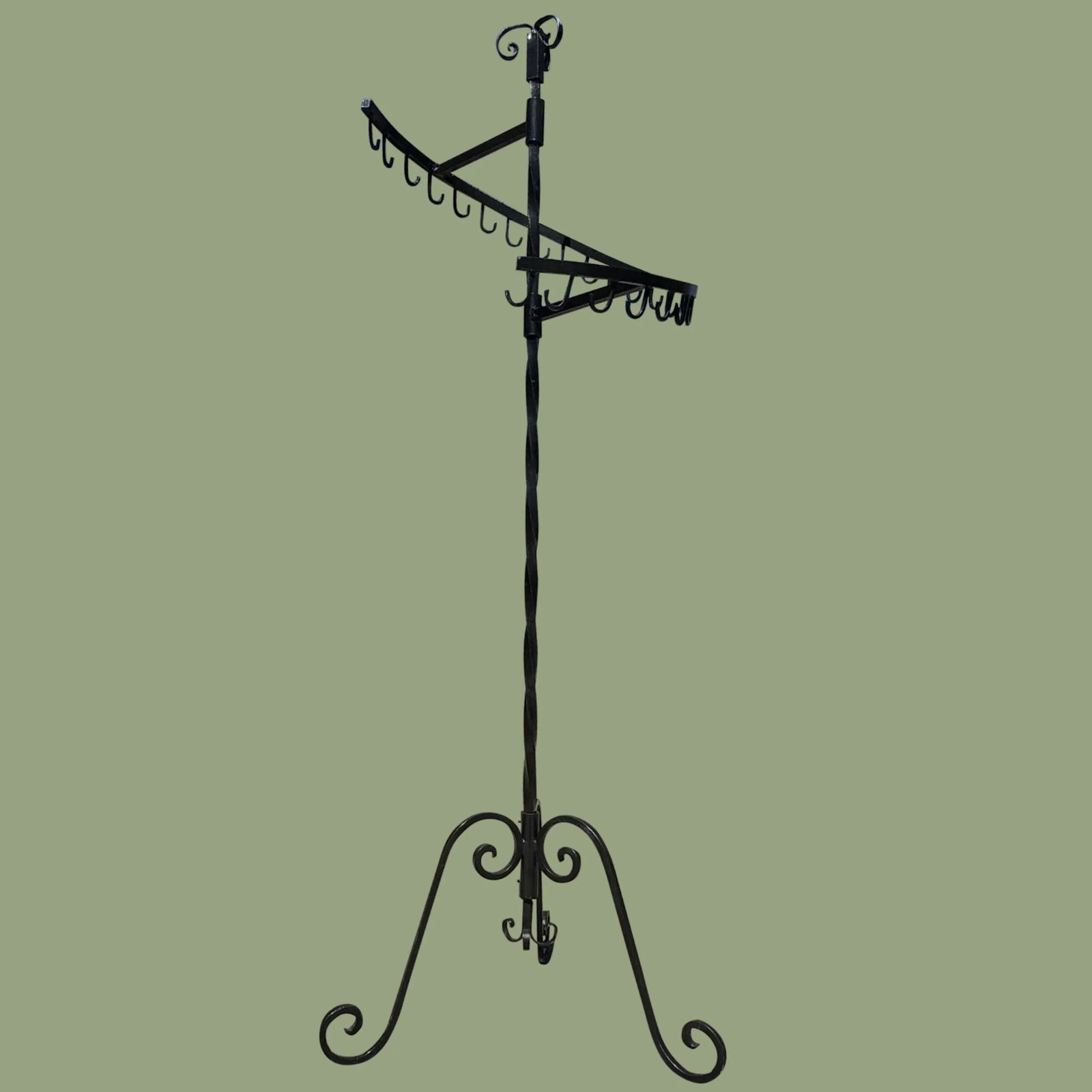 Antique Wrought Iron Department Store Clothing Rack - 3