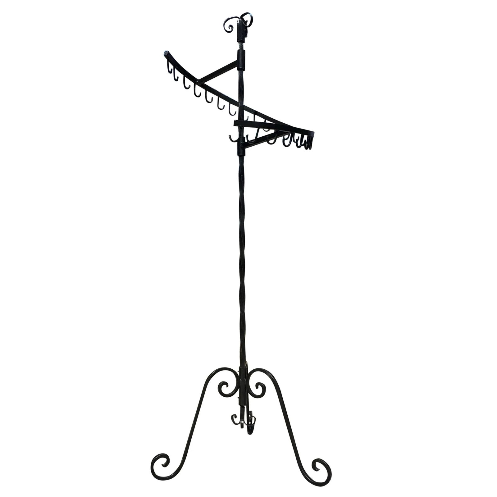 Antique Wrought Iron Department Store Clothing Rack - 5