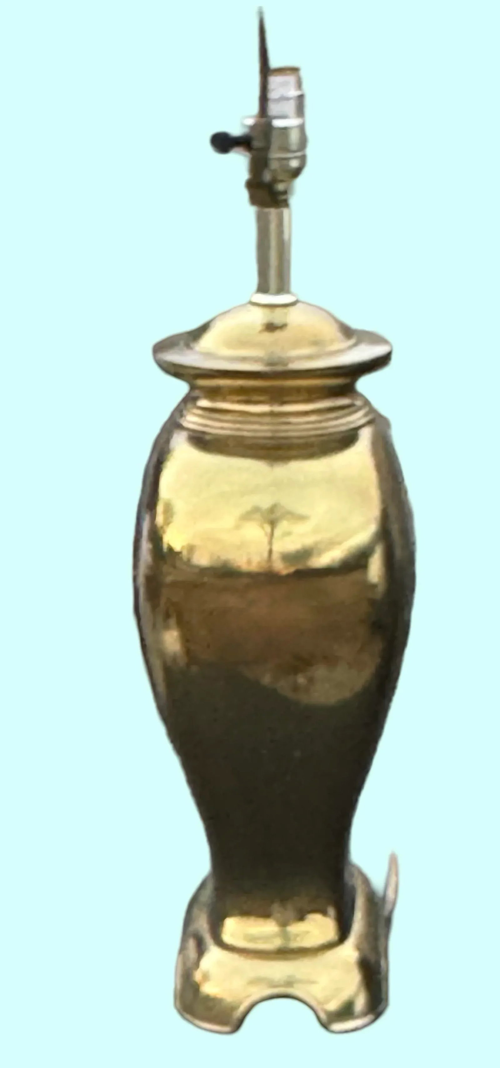 Mid Century Cast Brass Table Lamp - 6