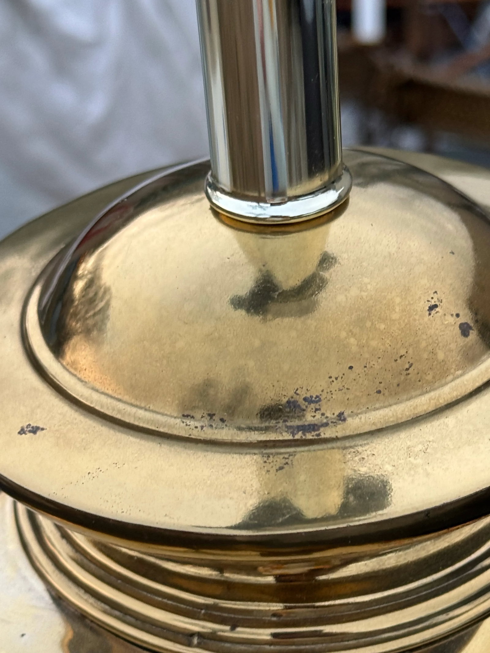 Mid Century Cast Brass Table Lamp - 9