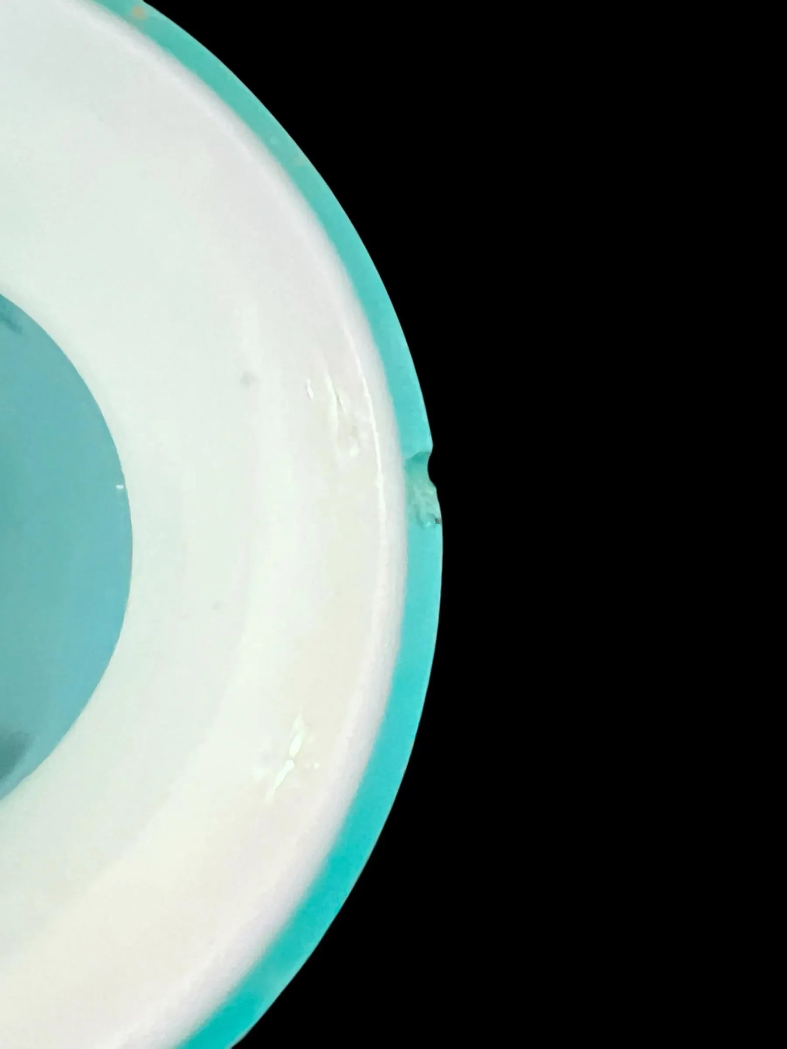 Antique Uranium Harrach Bohemian Hand Enameled Vase-Teal-Aqua-Turquoise-Glass - 10