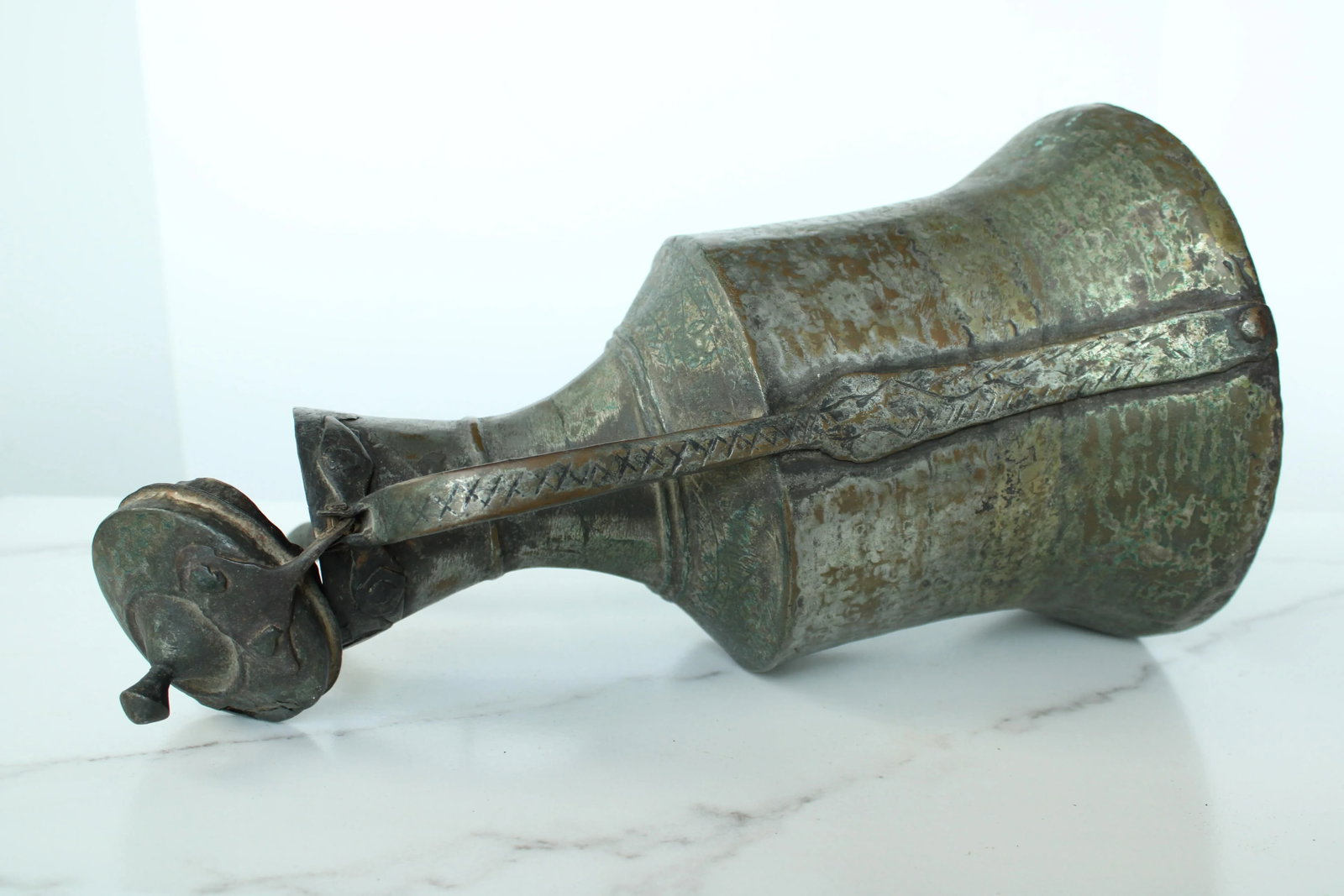 Antique Etched Copper Tinplated Chinese Decanter - 3