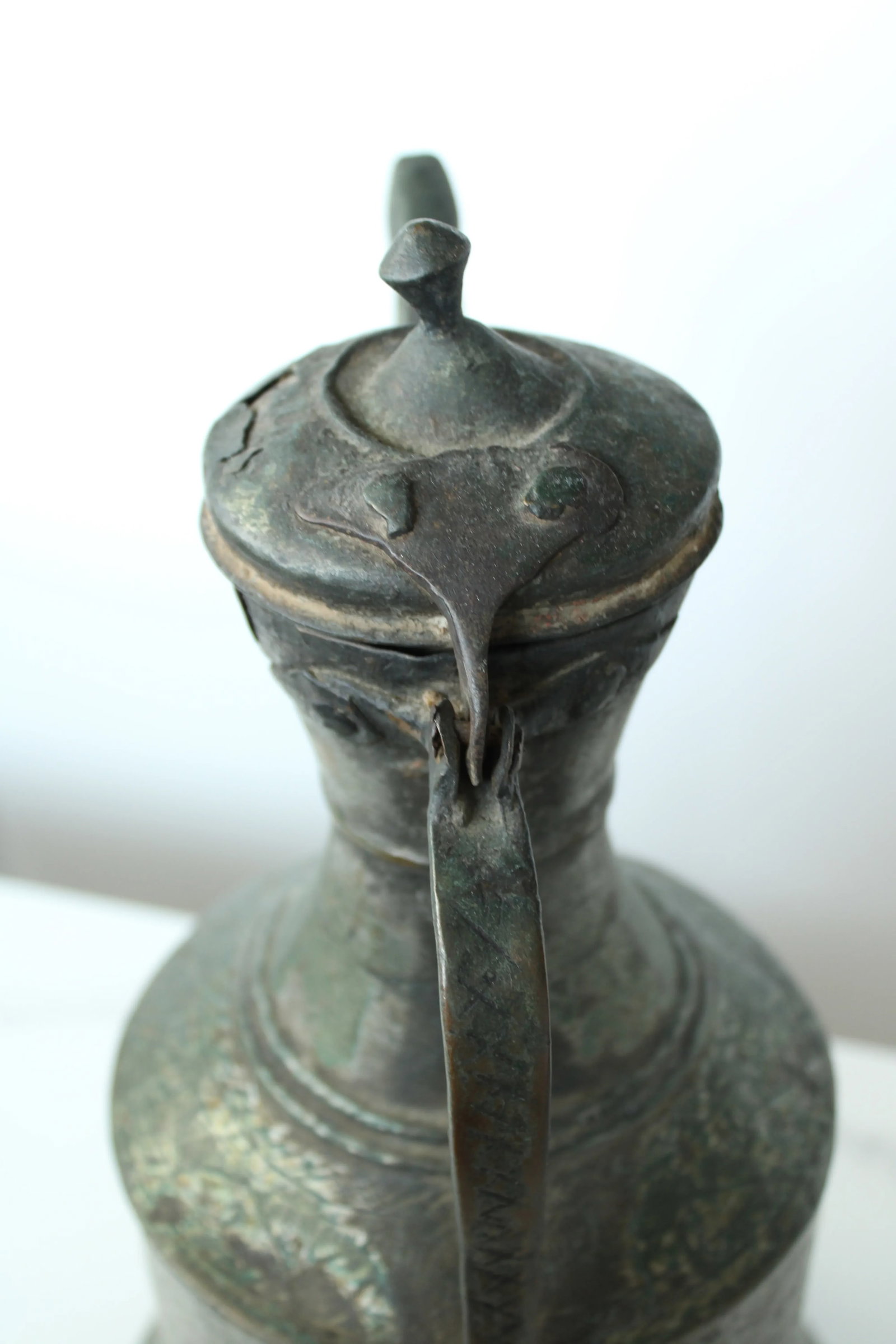 Antique Etched Copper Tinplated Chinese Decanter - 4