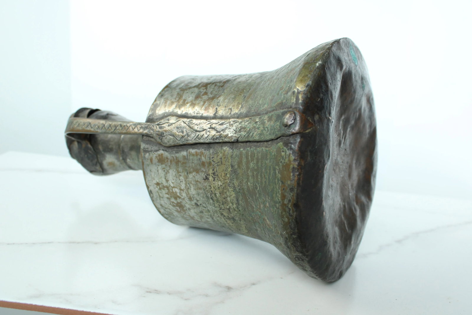 Antique Etched Copper Tinplated Chinese Decanter - 7