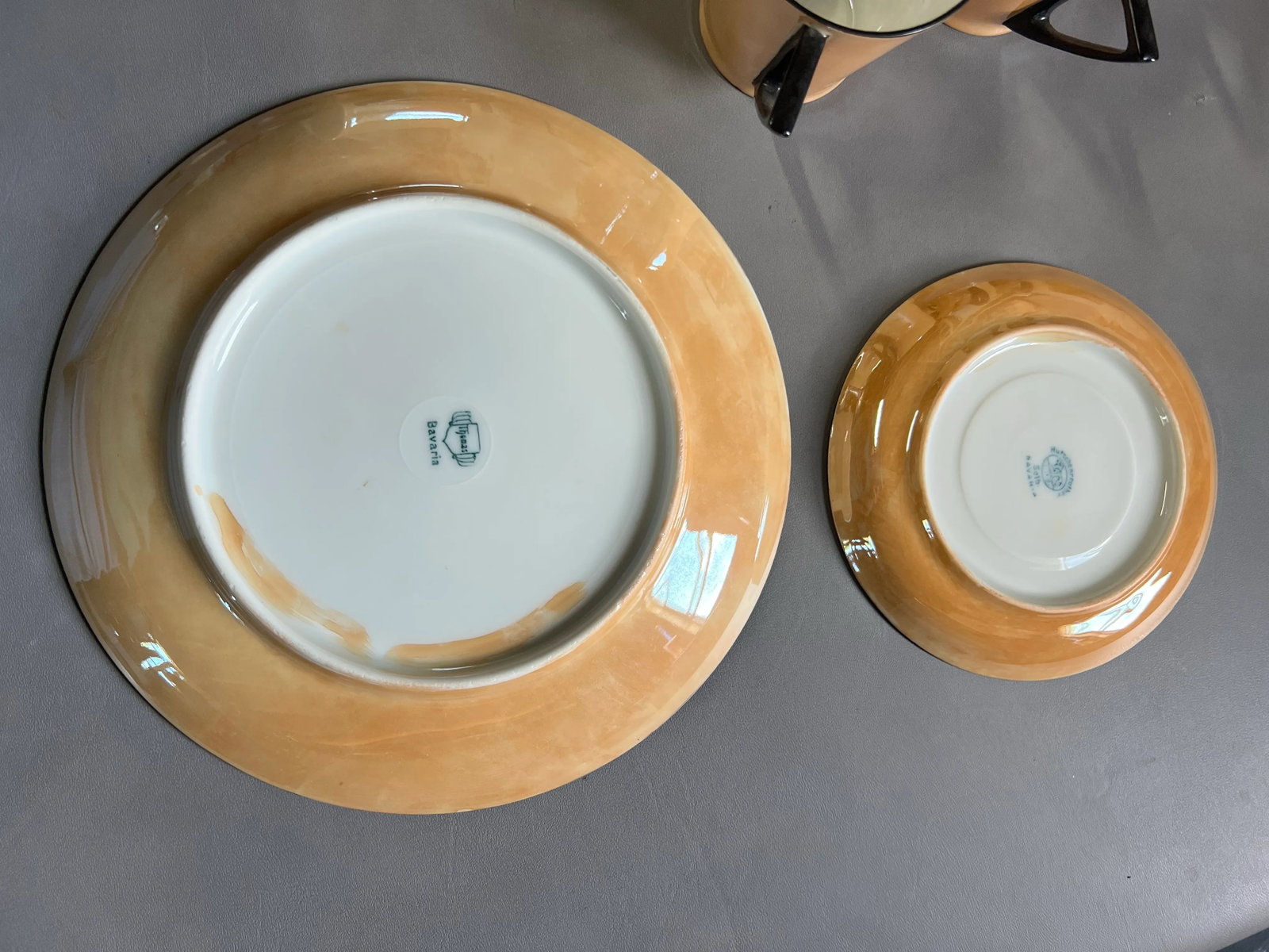 Vintage Art Deco Peach Irridescent Lusterwear Dishes - 32 Pieces - 7