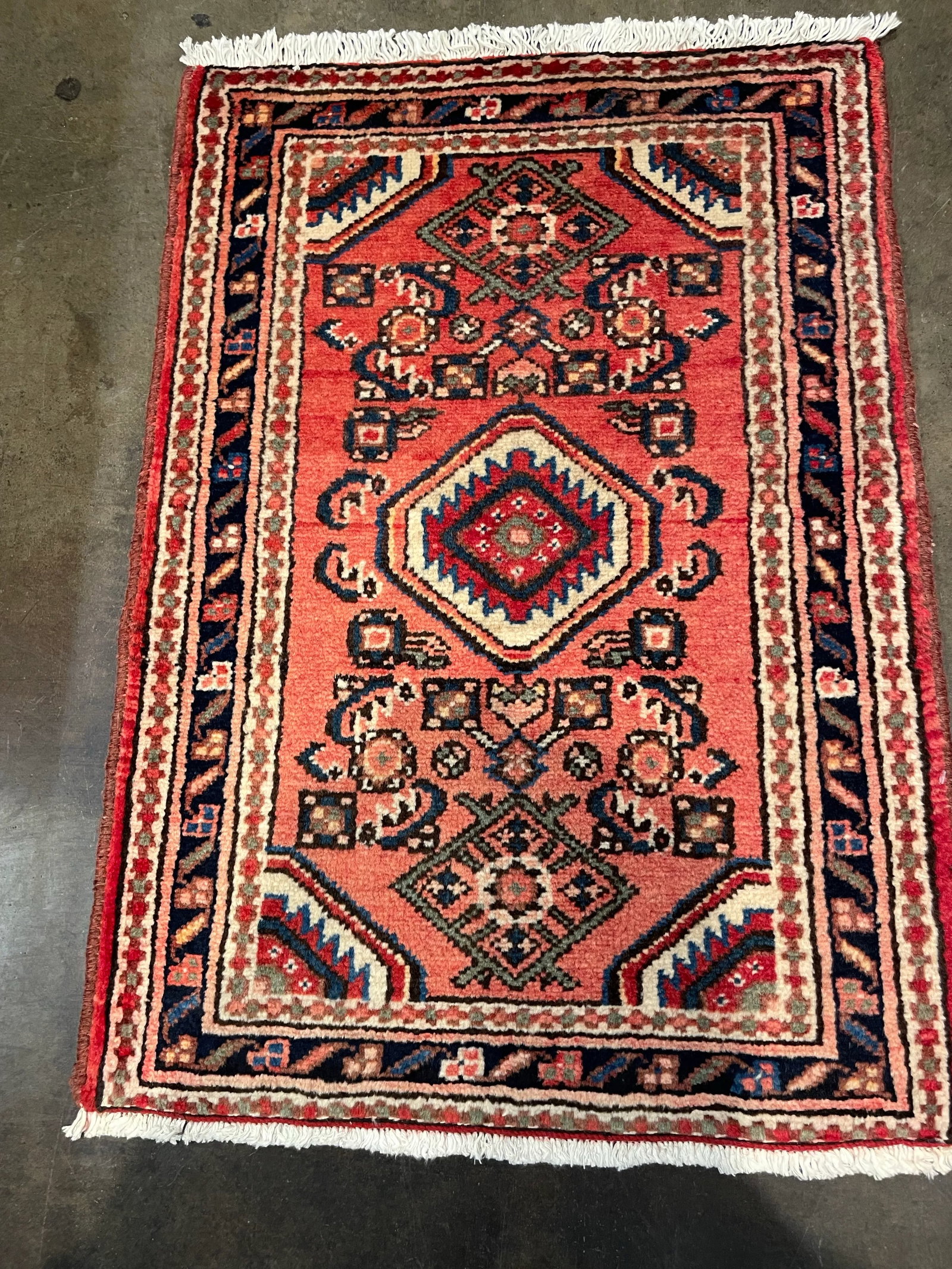 1990s Handwoven Persian Karajeh Area Rug 2'2" X 2'10" - 3