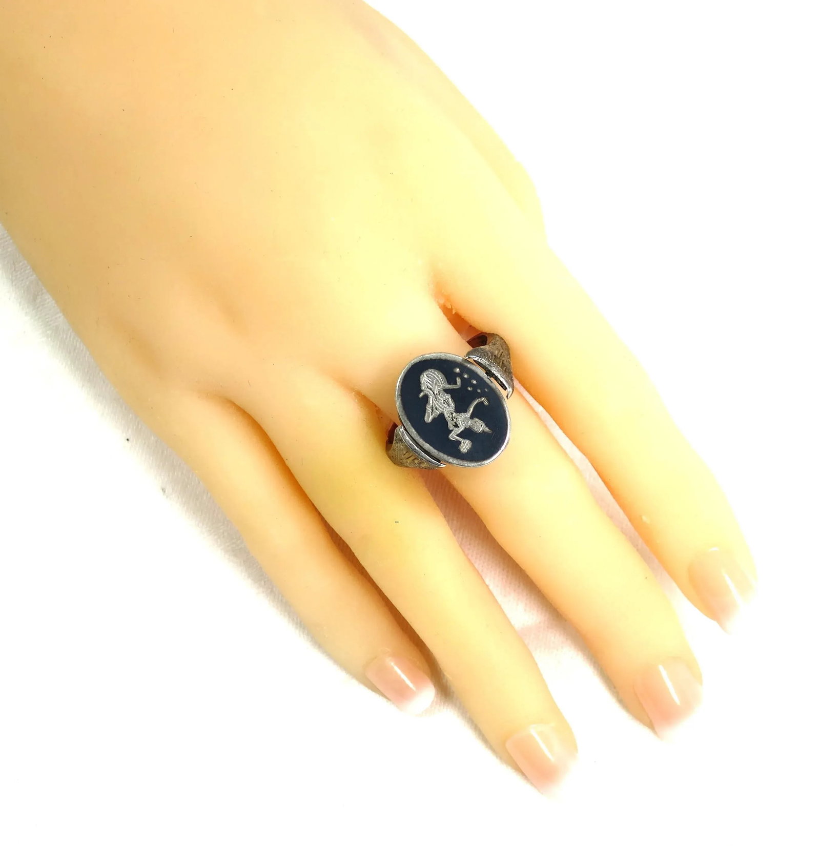 Vintage Siam Sterling Art Deco Flip Ring, 1930s, Size 11.5 - 2