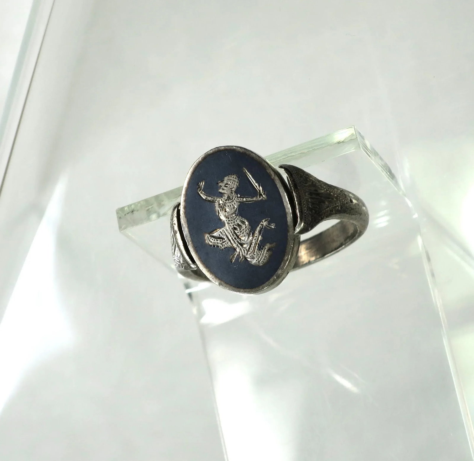 Vintage Siam Sterling Art Deco Flip Ring, 1930s, Size 11.5 - 3