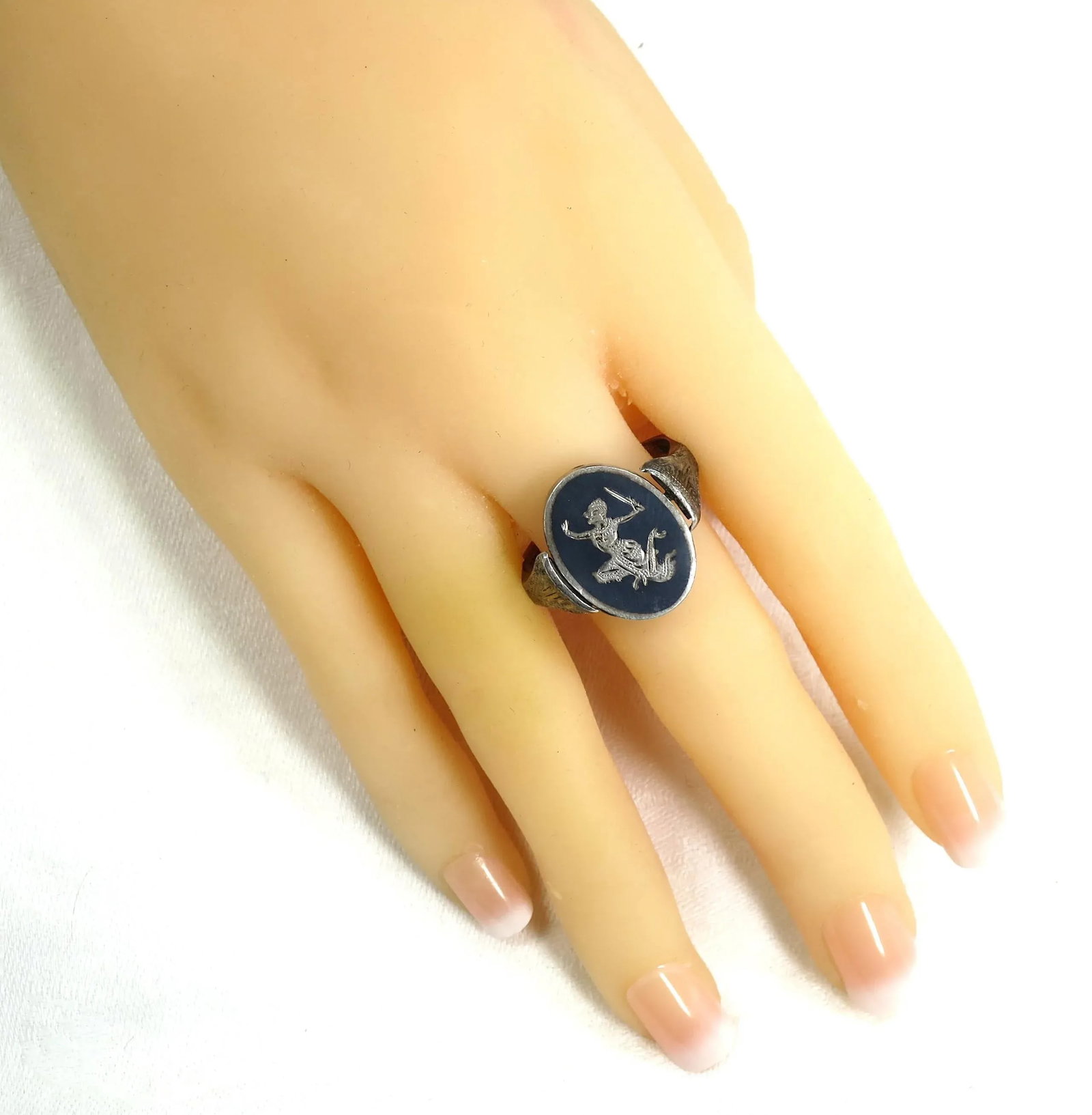Vintage Siam Sterling Art Deco Flip Ring, 1930s, Size 11.5 - 4