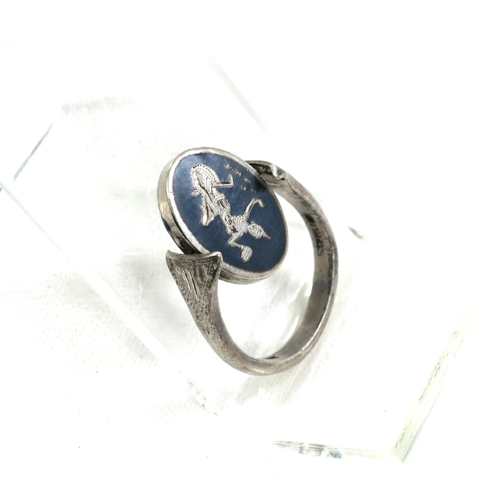 Vintage Siam Sterling Art Deco Flip Ring, 1930s, Size 11.5 - 5