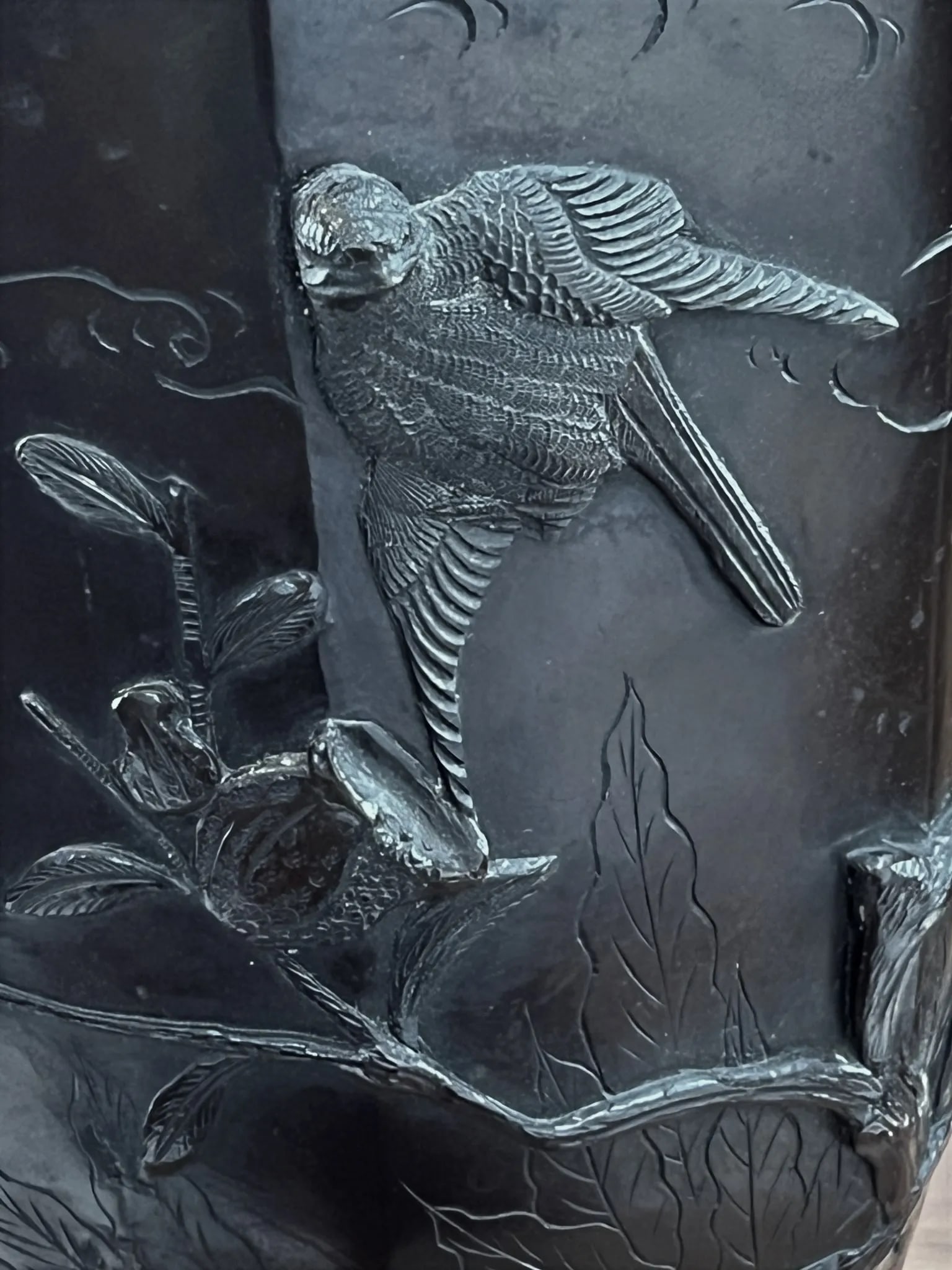 1920s Japanese Bronze Vase Made Into Lamp - 10
