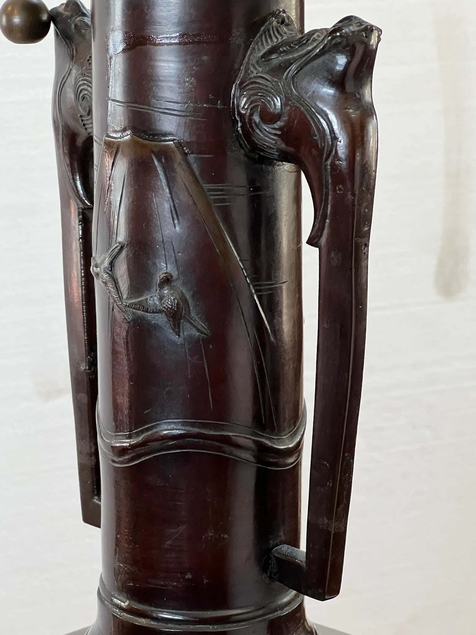 1920s Japanese Bronze Vase Made Into Lamp - 5