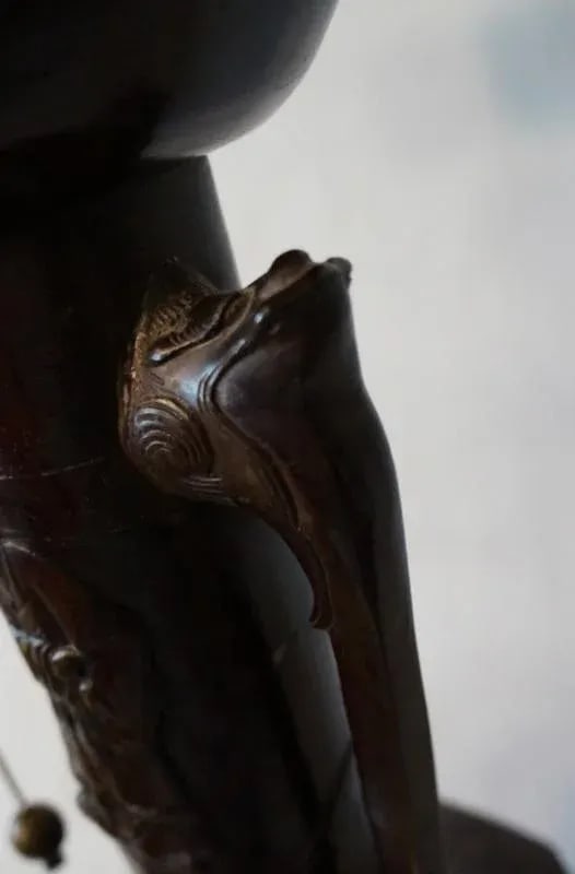 1920s Japanese Bronze Vase Made Into Lamp - 7