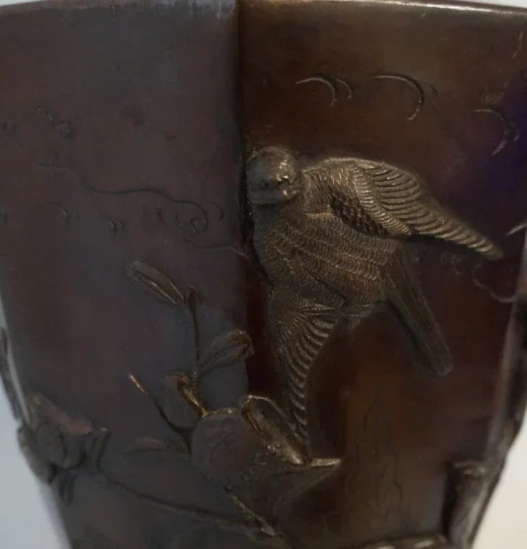 1920s Japanese Bronze Vase Made Into Lamp - 8