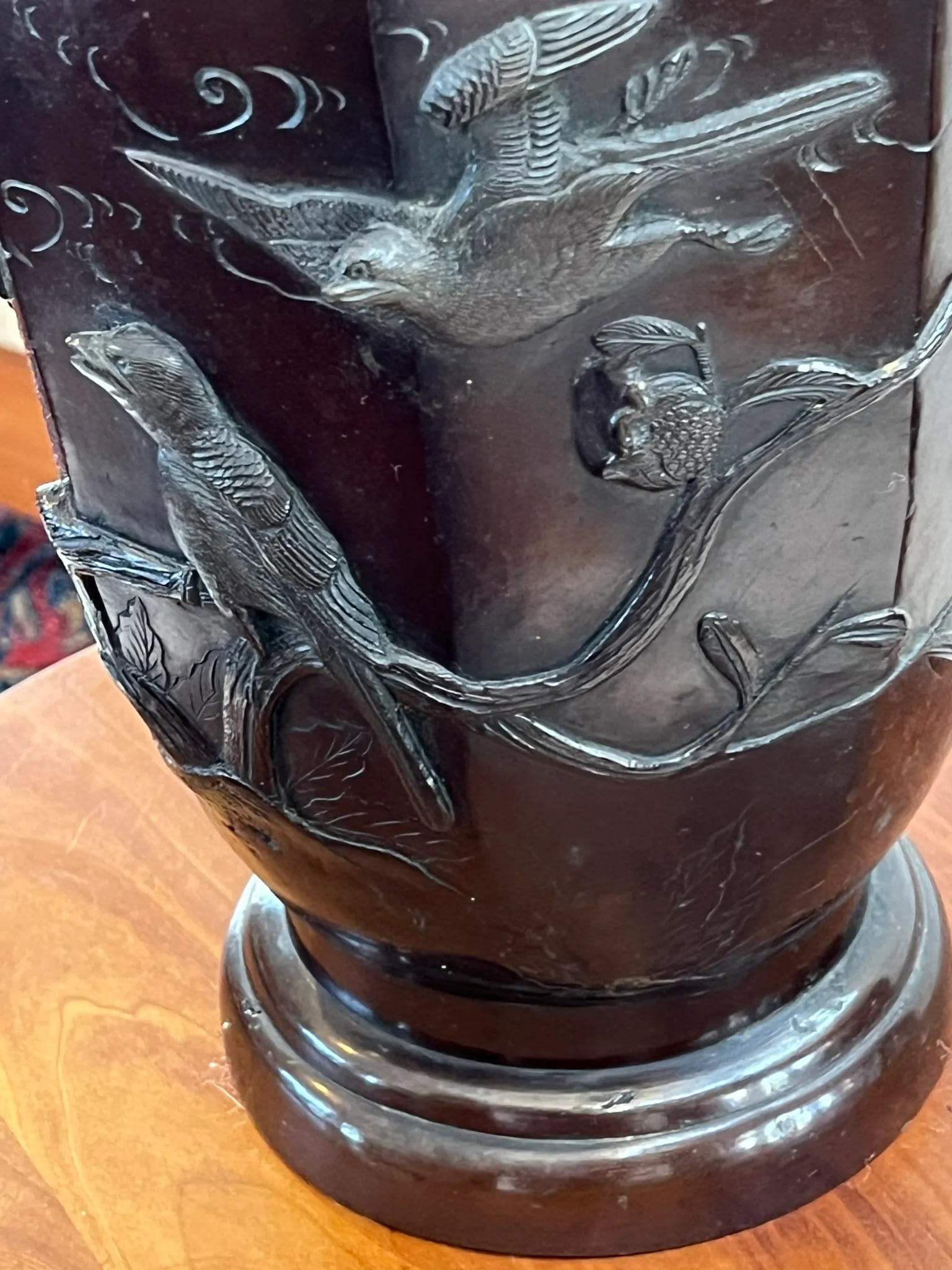 1920s Japanese Bronze Vase Made Into Lamp - 9