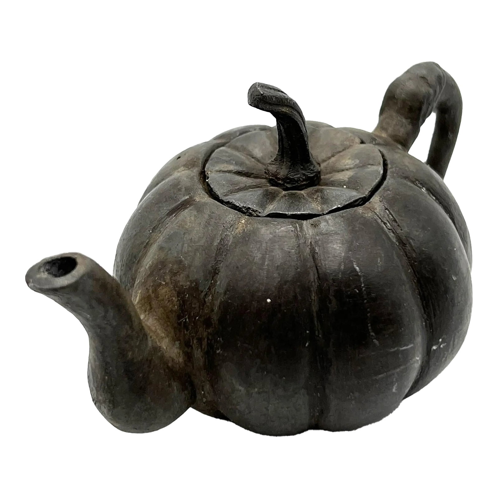 Antique Japanese Water Dropper: The object is a water dropper made of iron. It was an object found on a scholar's table, and its function is defined by its name - it provides water, one drop at a time for the scholar to prepare ink