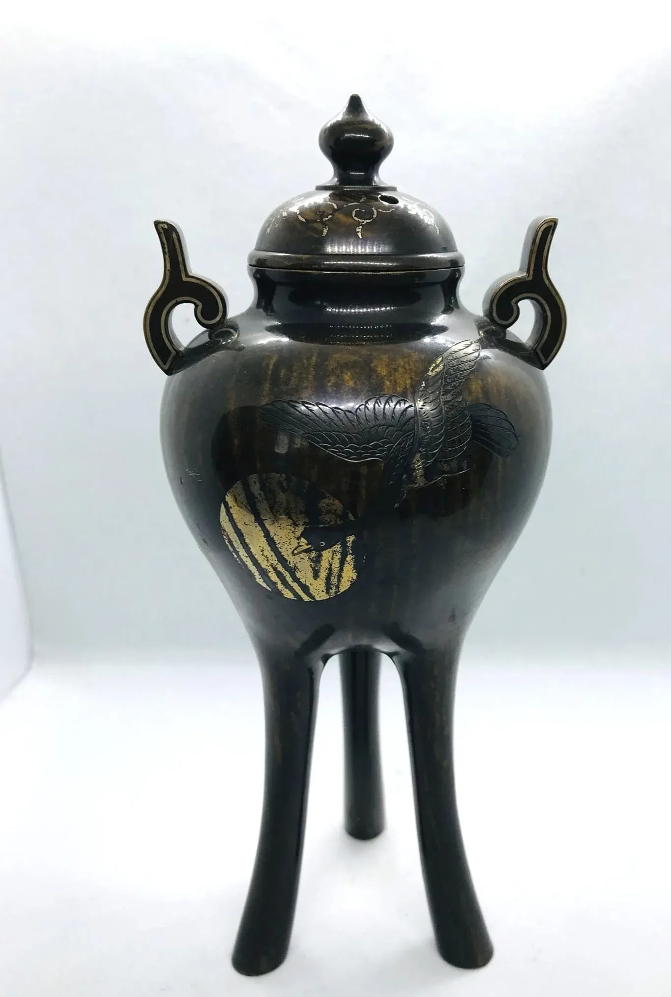 Antique Japanese Koro Tripod Incense Burner - 2