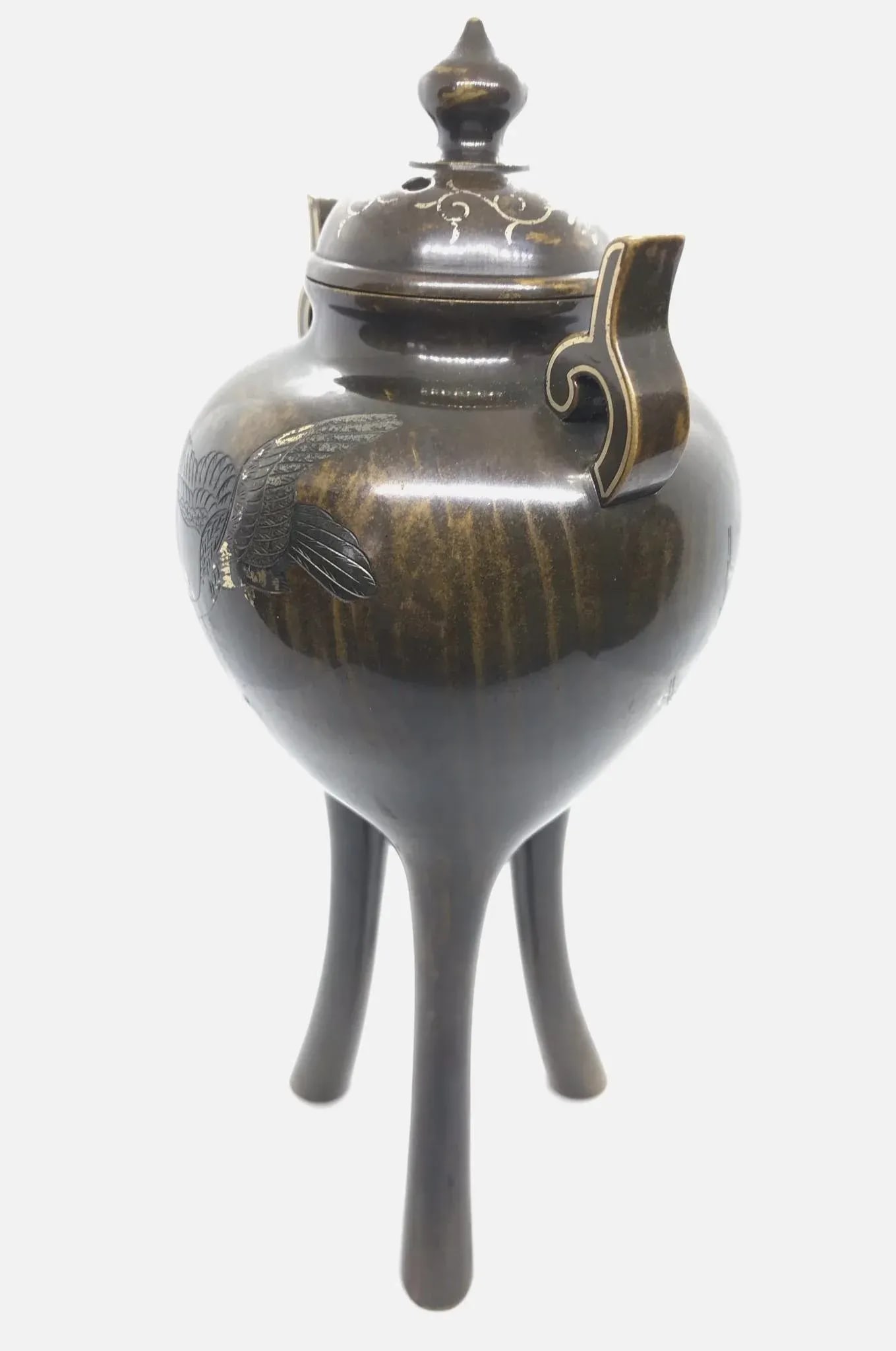 Antique Japanese Koro Tripod Incense Burner - 6