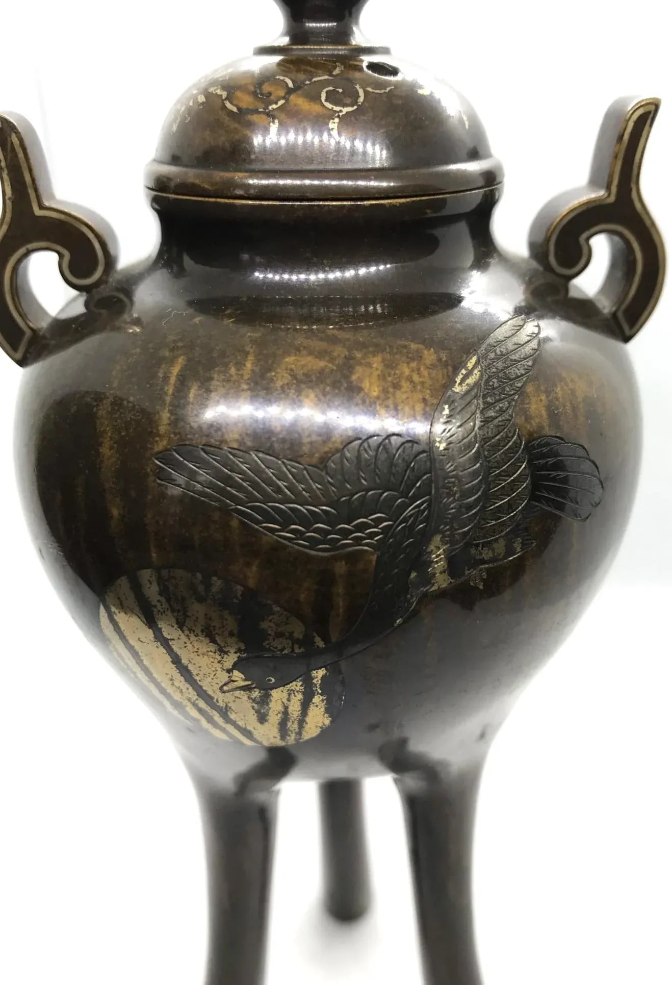 Antique Japanese Koro Tripod Incense Burner - 9