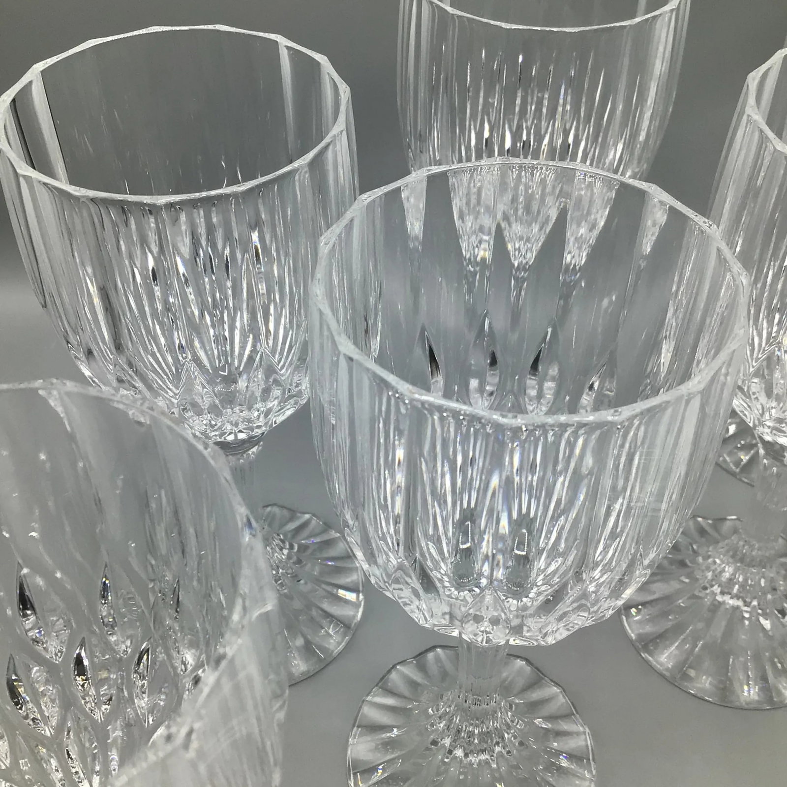 French Crystal Bretagne Fluted Stem Wine Glasses-Set of 12 - 5