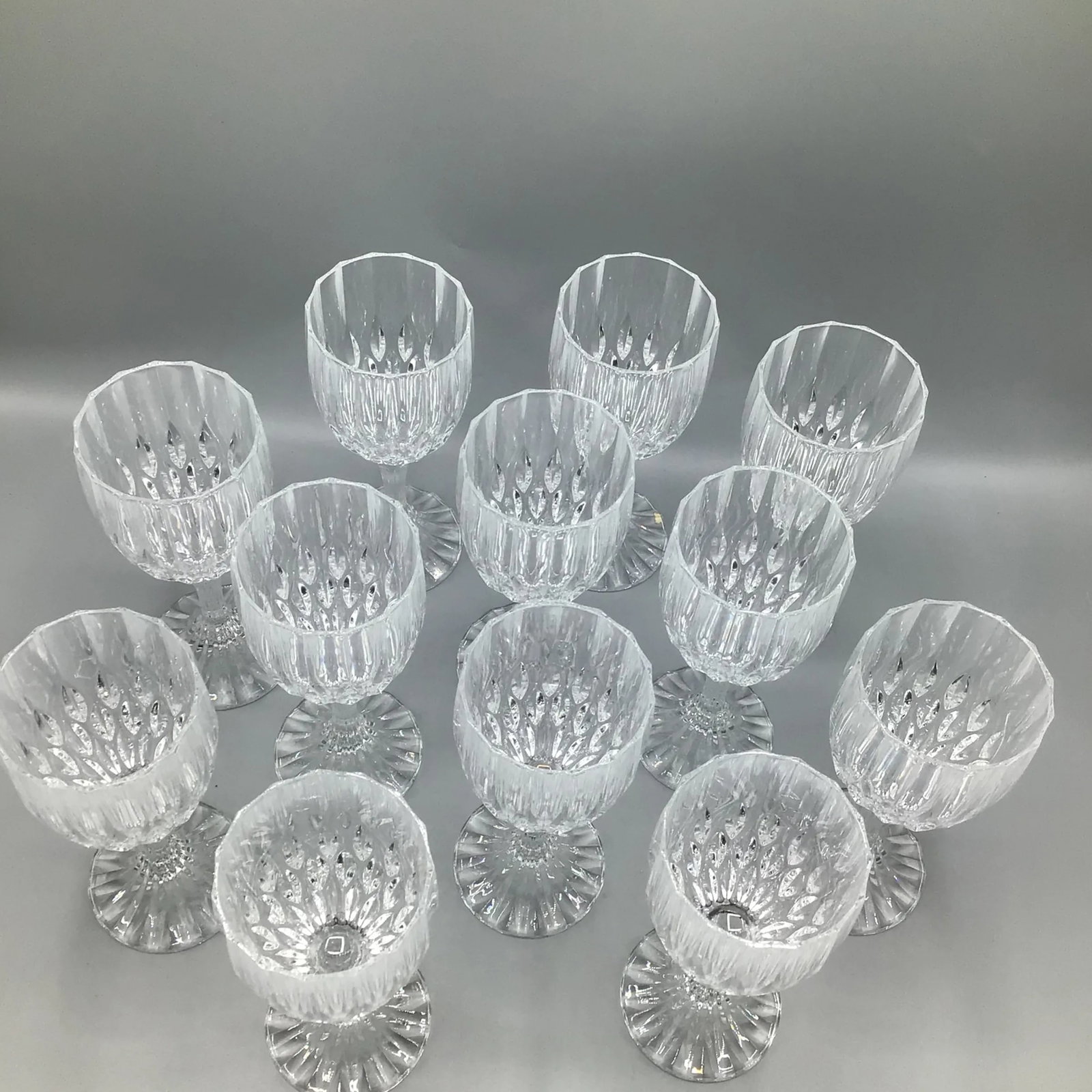 French Crystal Bretagne Fluted Stem Wine Glasses-Set of 12 - 6