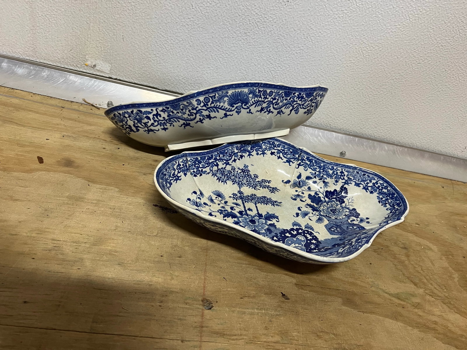 19th Century Bowl Blue and White Devonian Shape Bowls- Pair of 2 - 2