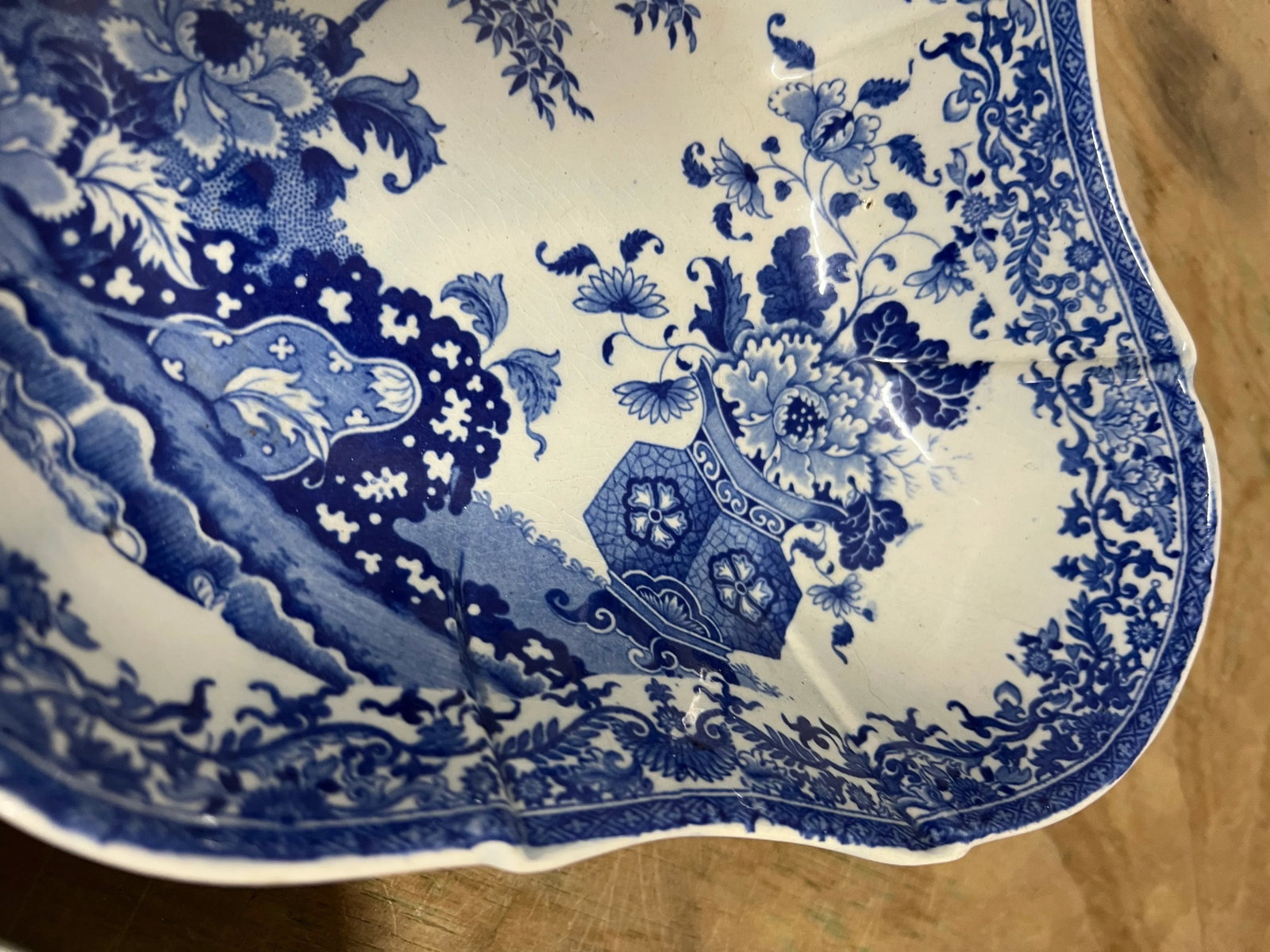 19th Century Bowl Blue and White Devonian Shape Bowls- Pair of 2 - 6
