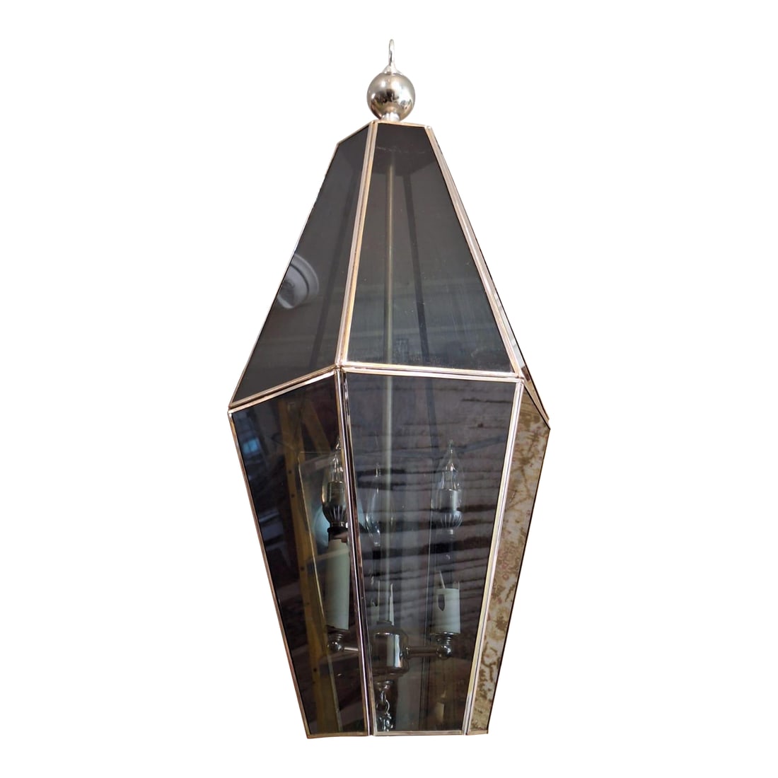 Mid-Century Pendant Brass Lighting Fixture (1 of 8)