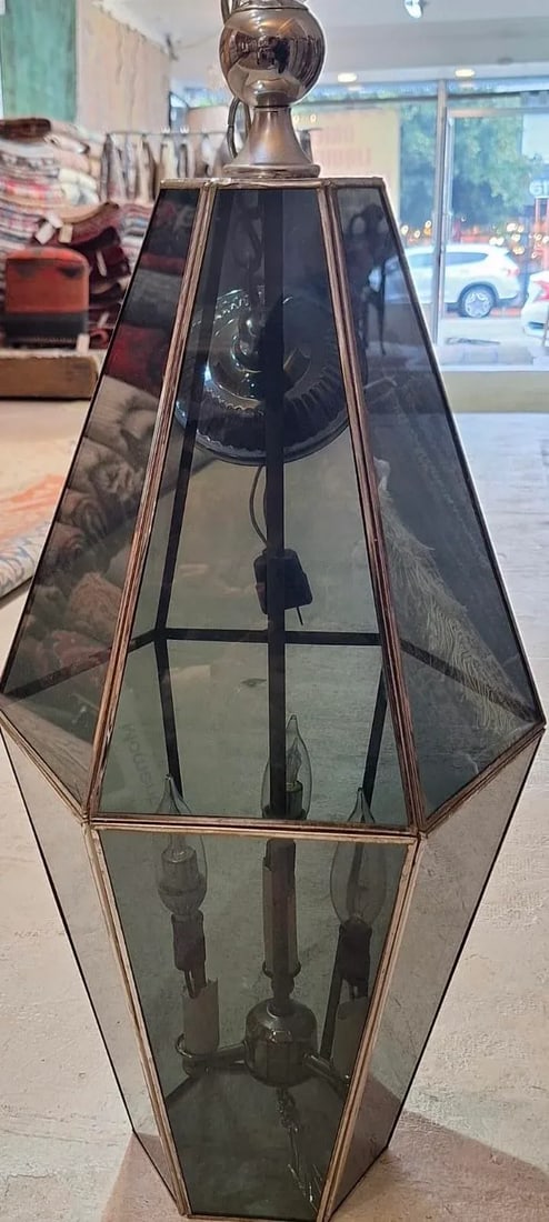 Mid-Century Pendant Brass Lighting Fixture - 2