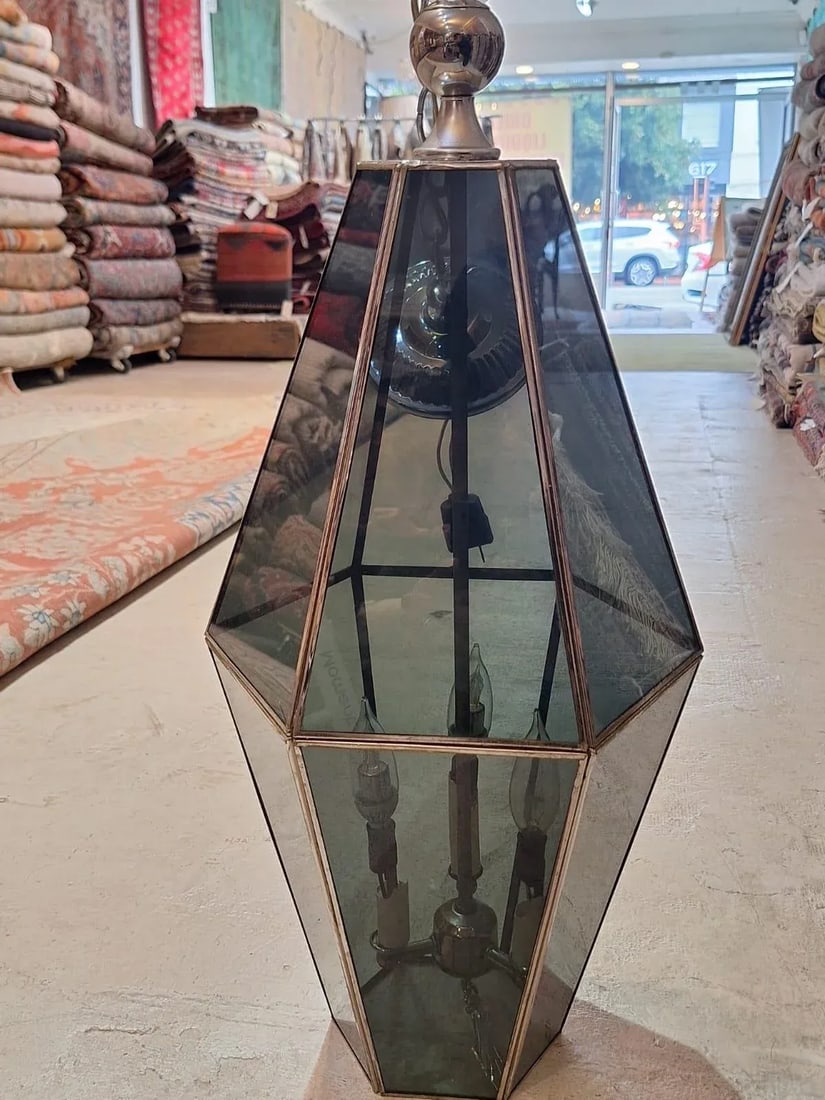 Mid-Century Pendant Brass Lighting Fixture - 3