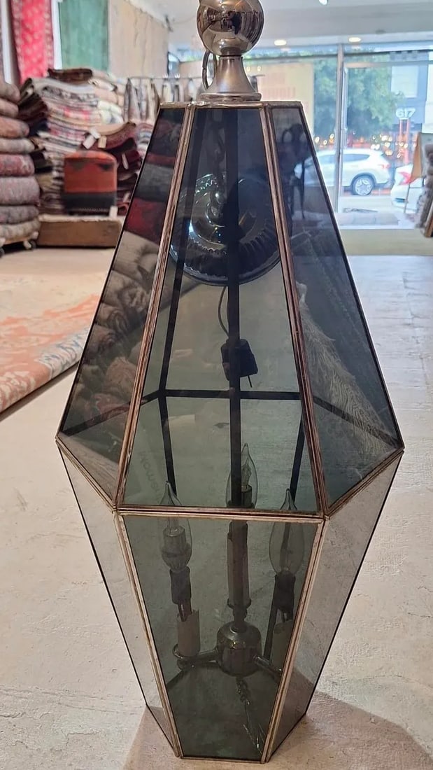 Mid-Century Pendant Brass Lighting Fixture - 5