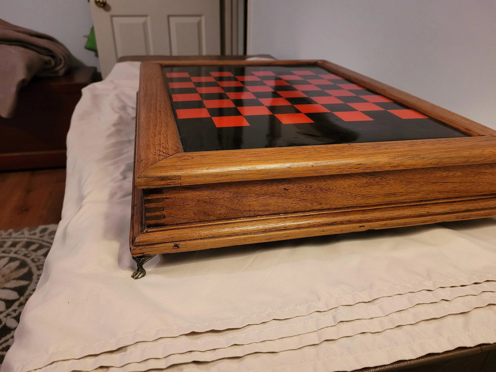 Late 19th Century Chess/Checkers Game Board With Storage - 5