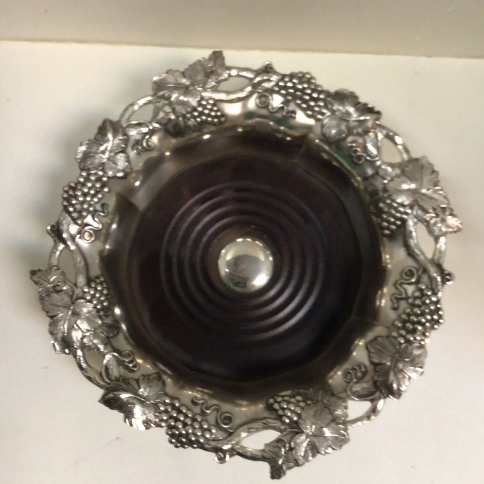 Sheffield Silver Plated Wine Bottle Coasters,1 Italian Pewter Coaster, 1 Author Court Wine Bottle Co - 11