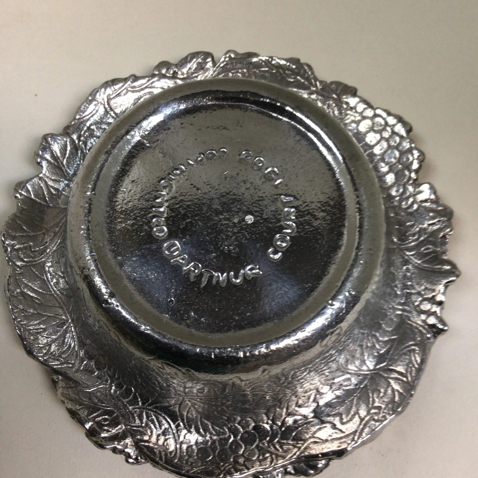 Sheffield Silver Plated Wine Bottle Coasters,1 Italian Pewter Coaster, 1 Author Court Wine Bottle Co - 3