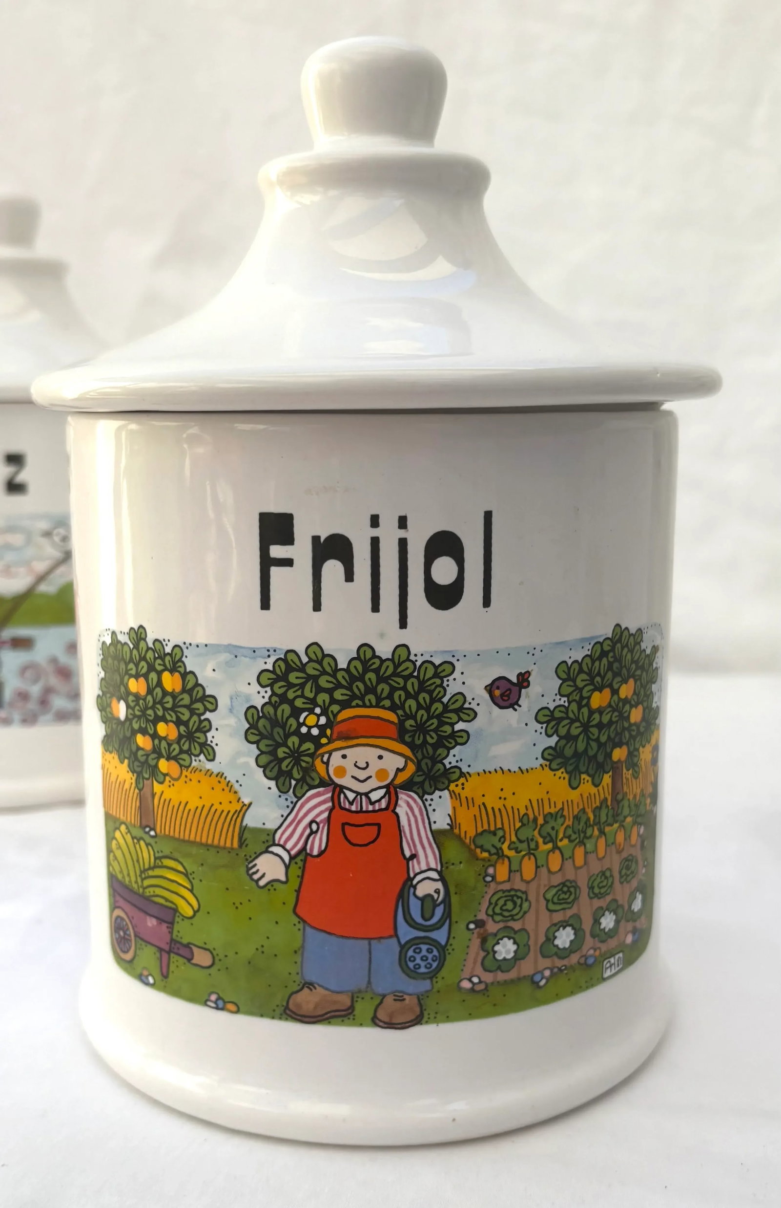 1980s Mexican Folk Art Hand Painted Ceramic Canisters With Lids, Signed by Artist - Set of 3 - 7