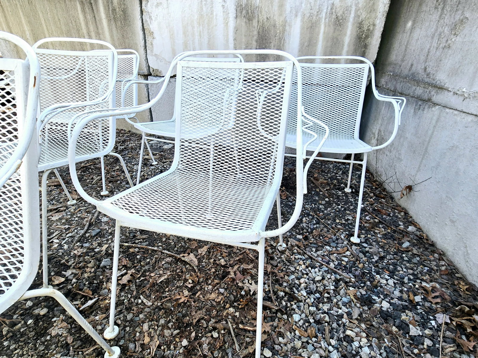 Mid 20th Century Wrought Iron Patio Chairs - Set of 6 - 6
