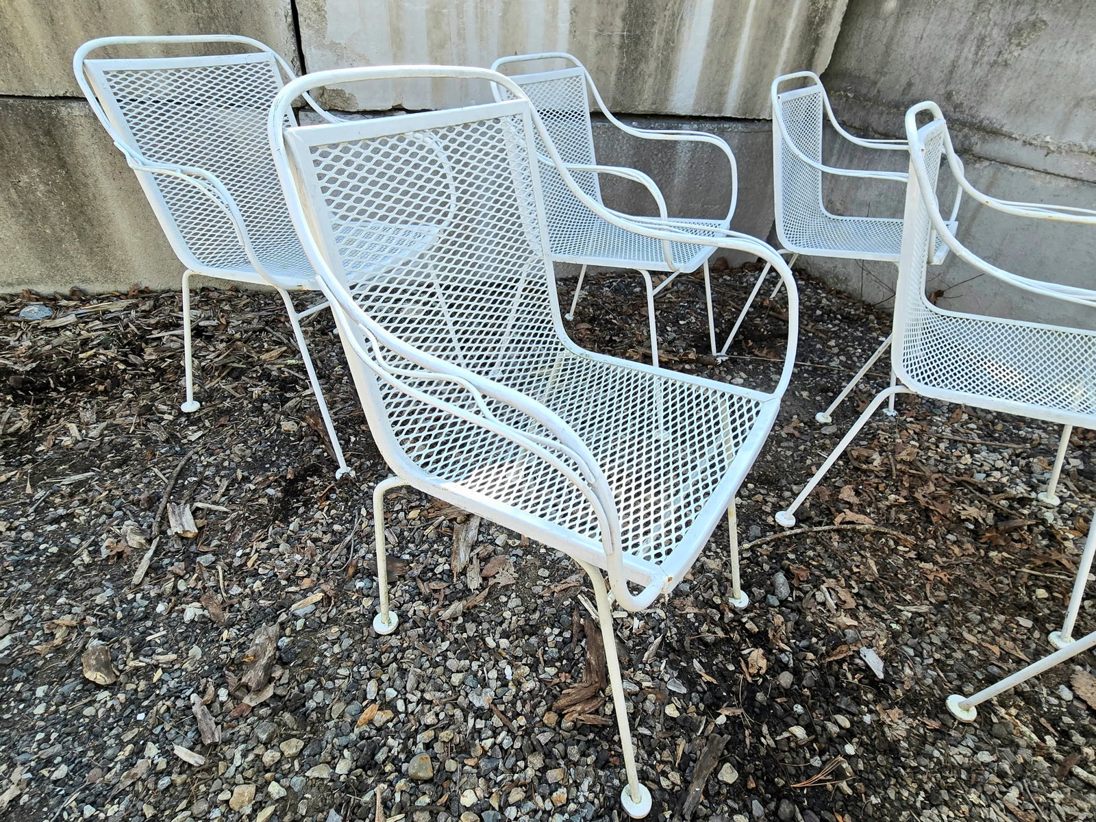Mid 20th Century Wrought Iron Patio Chairs - Set of 6 - 7